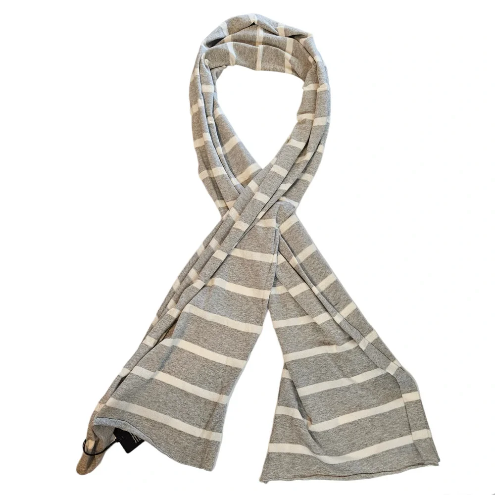 Chaser Light Gray Striped Lightweight Sweater‎ Scarf